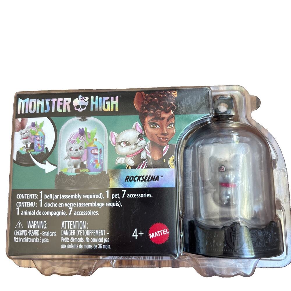 Monster High Pet Keychain Rockseena Bell Jar 1 Pet 7 Accessories NEW